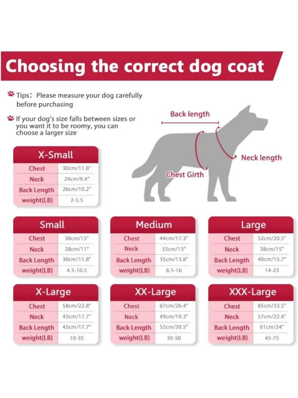 Waterproof Fleece-Lined Dog Winter Coat with Hood, Windproof Pet Jacket, XXL